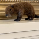 Needle Felted Beaver Ornament 