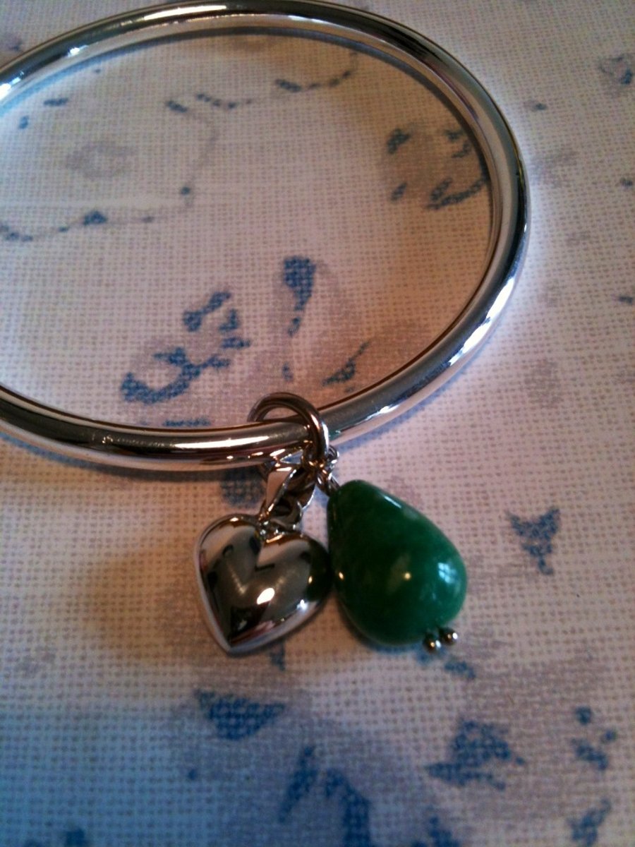 Sterling silver & Jade bangle - reserved for Victoria 