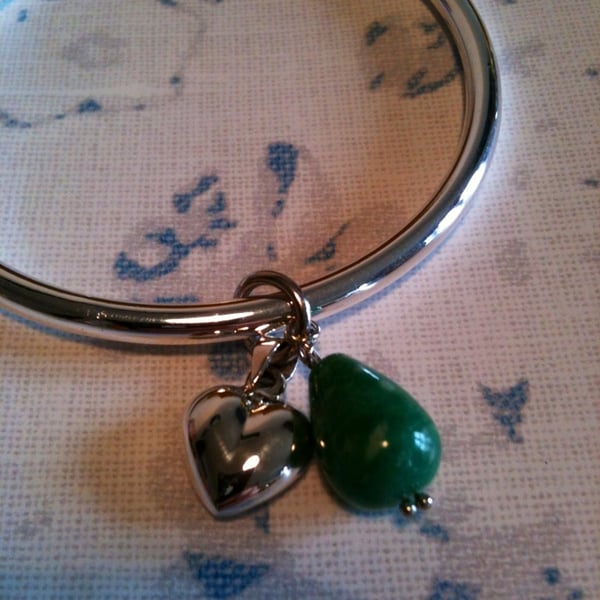 Sterling silver & Jade bangle - reserved for Victoria 