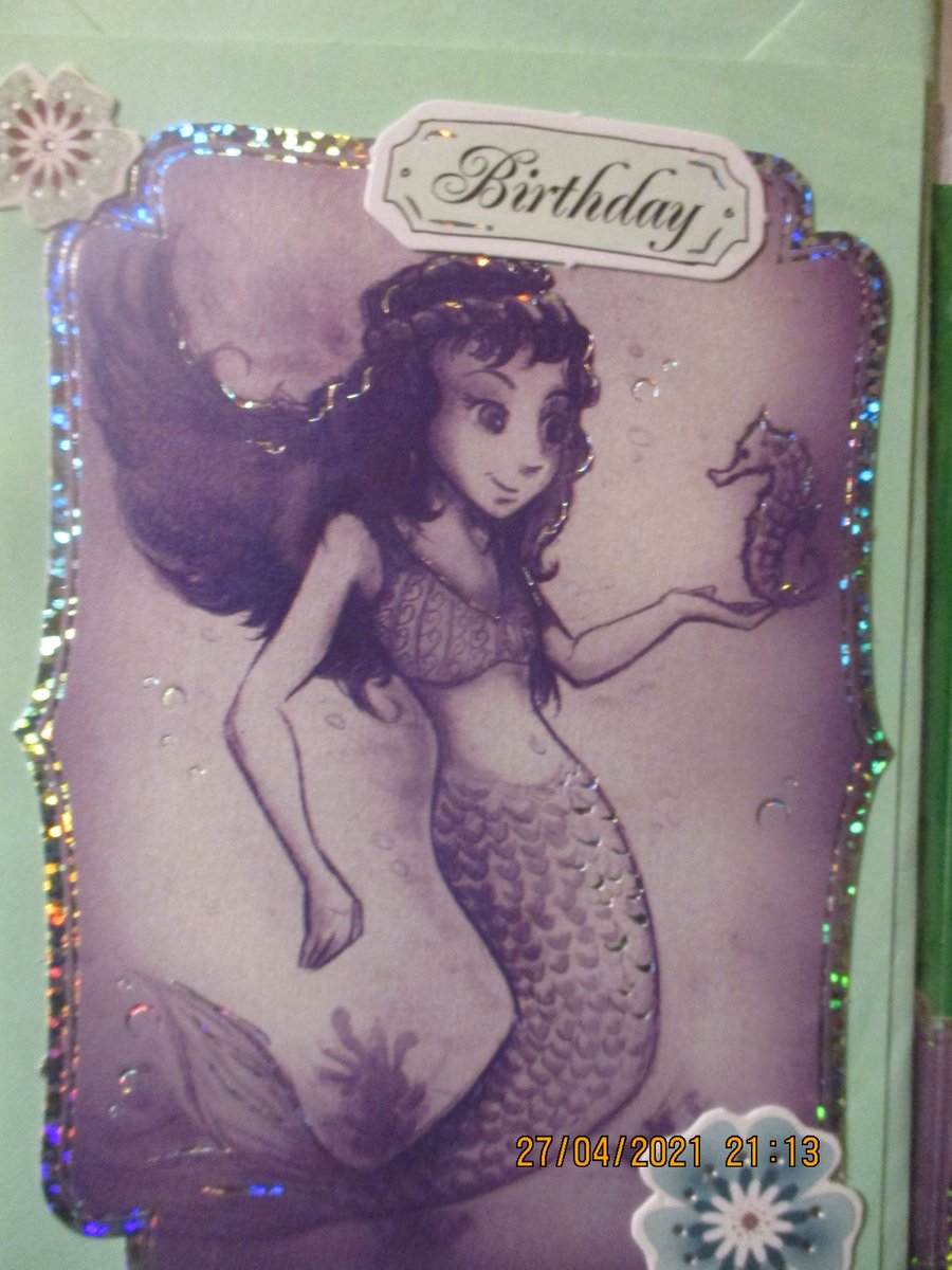 Birthday Mermaid and Seahorse Card
