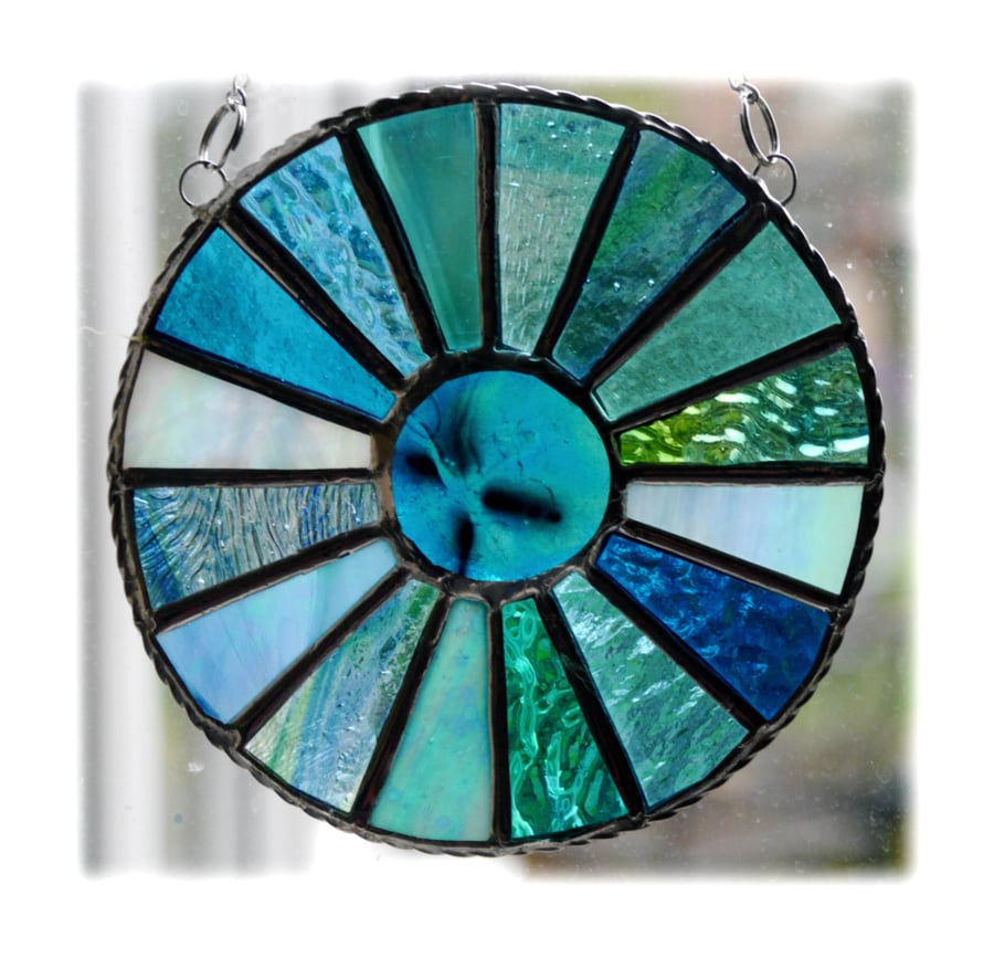 Colour Wheel Suncatcher Stained Glass Handmade Sea Marine 006