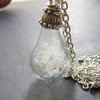 Real Dandelion Seeds Necklace Hand Blown Glass Tear Drop - MAKE A WISH