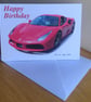 Ferrari 488 2018 - Birthday, Anniversary, Retirement or Plain Card - Image 1