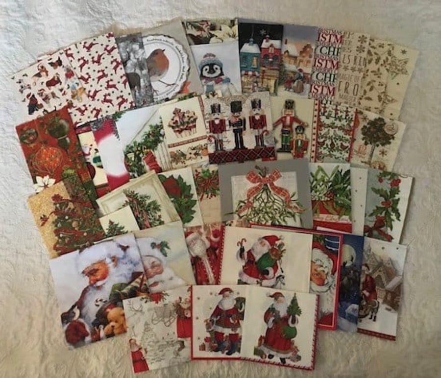 Craft Supplies: Christmas Napkins Collection of 40 (BUNDLE NUMBER 3)
