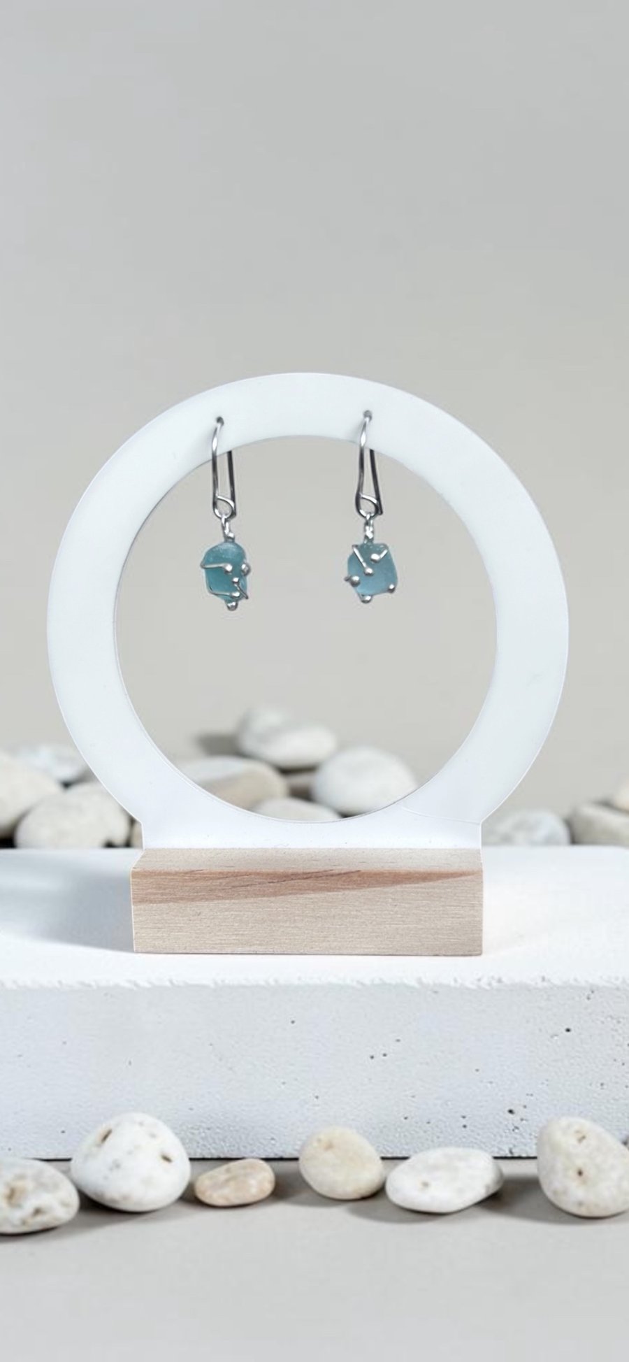 Sea Glass Earrings - Sterling Silver - Gift Boxed