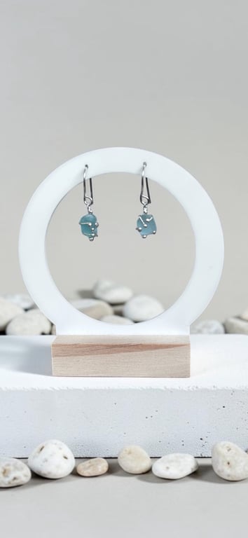 Sea Glass Earrings - Sterling Silver - Gift Boxed