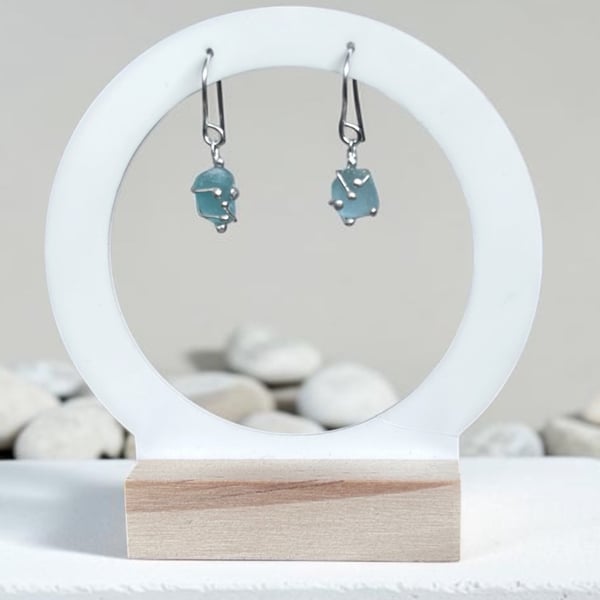 Sea Glass Earrings - Sterling Silver - Gift Boxed