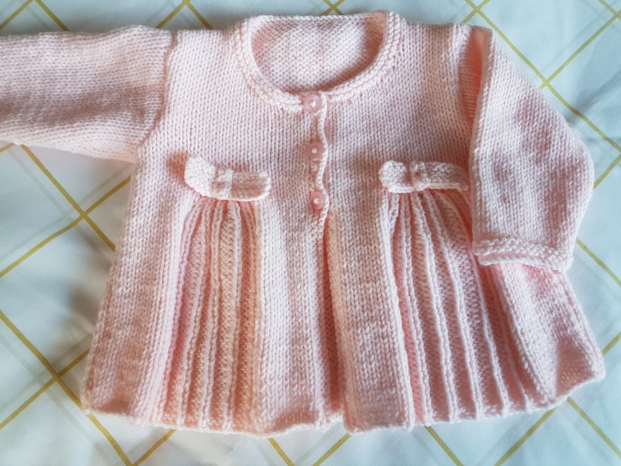 Baby Girls Cardigan with bows and pleats