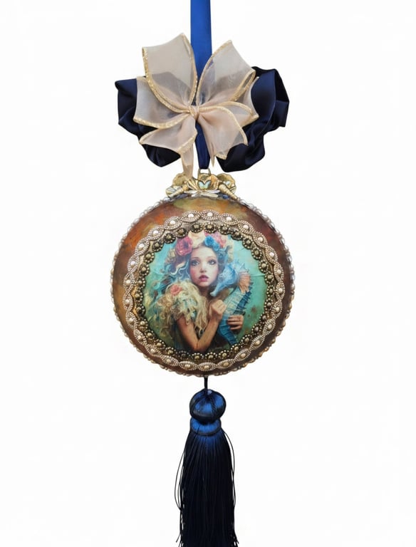 Handcrafted Mermaid Bauble. Dual-Sided Ocean Fantasy Ornament. Mermaid gift