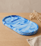 Large Blue Marbled Oval Decorative Tray, Jewellery and Diffuser Display
