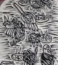 Cat Sanctuary - lino print of cats and kittens - Super SEconds - Image 3