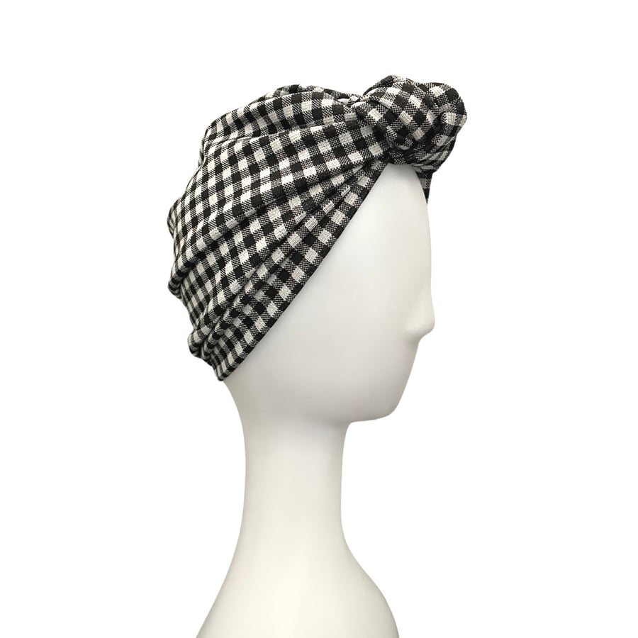 Vintage Style Turban for Women, Knotted Women's Turban, Front Knot Turban Hat