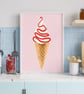 Ice Cream with Raspberry Sauce Art Print - Image 2