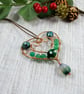 Copper Hanging Decoration with Pearls, Glass and Agate Beads