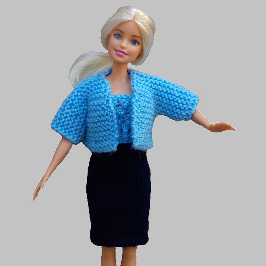 KNITTING PATTERN PDF Cloud Blue Cardigan for Doll