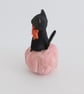 Spun Cotton Black Cat Halloween Decoration - Image 4