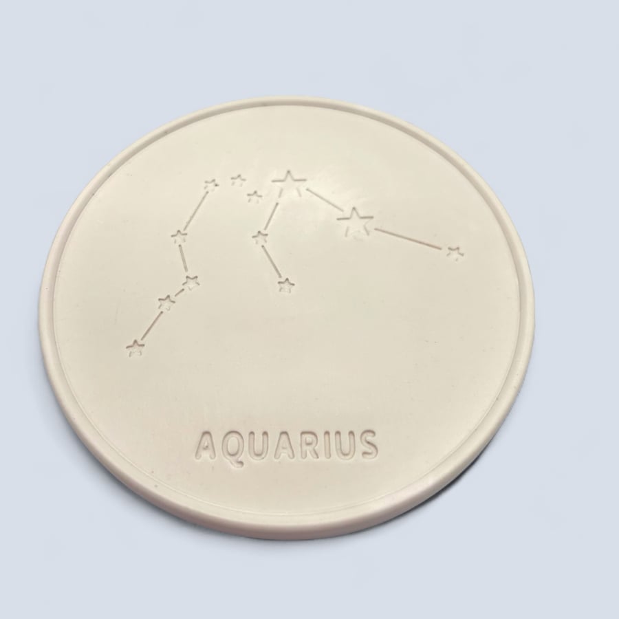 Aquarius Star Sign Drinks Coaster - Sign of the Zodiac Birthday Gift