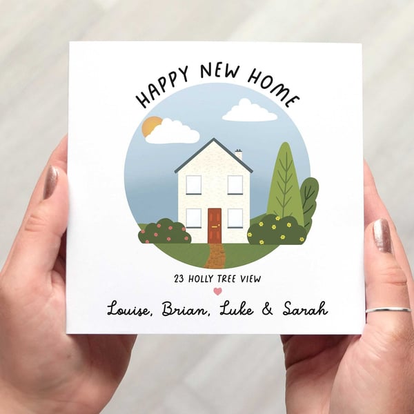 New Home Card Personalised With Address & Names, Happy New Home or  First Home