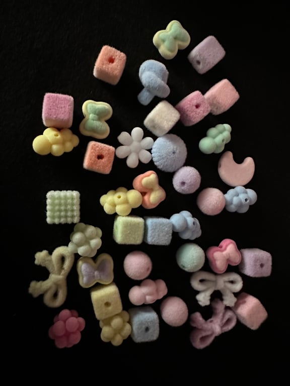 40 Flocked Beads plus 15 extra free