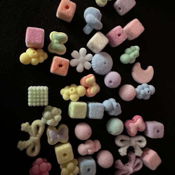 40 Flocked Beads plus 15 extra free