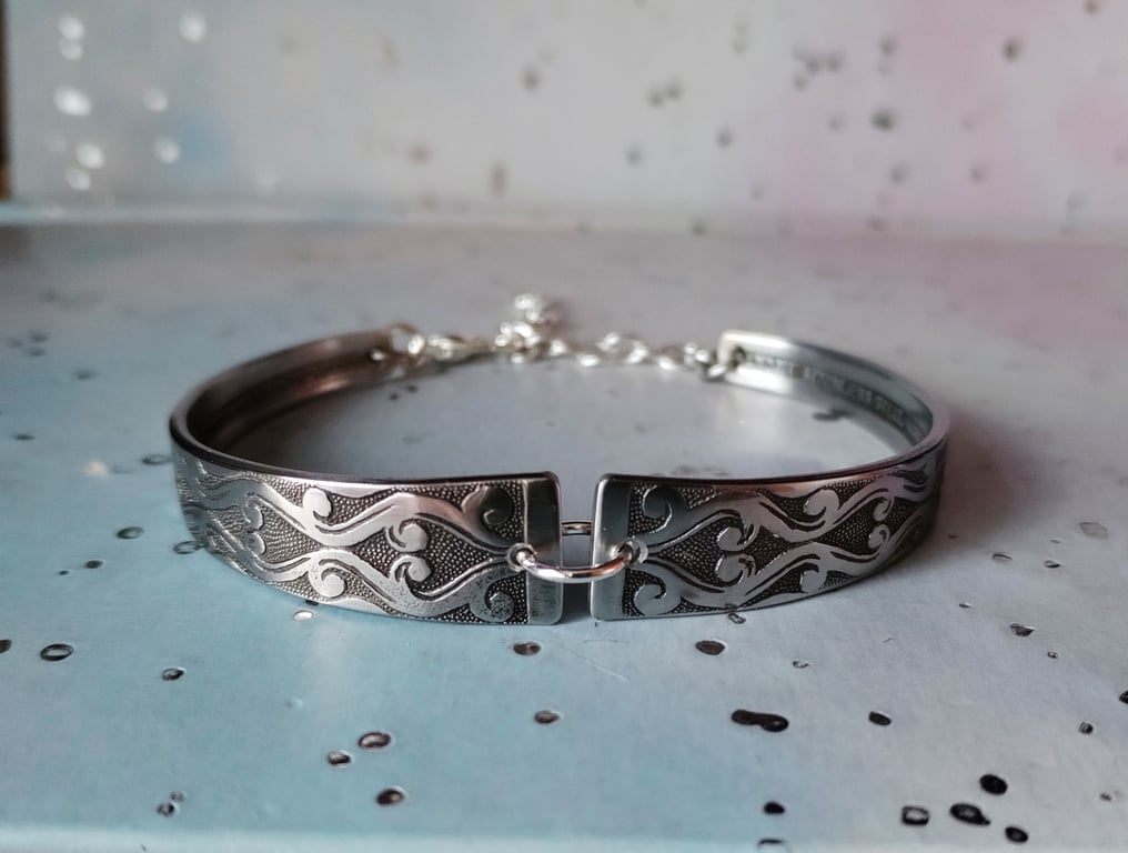 Handmade stainless steel vintage spoon handle bracelet. 