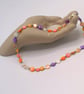 Multi Coloured Dyed Shell Coin Bead Necklace Bracelet and Earrings Set, Gift Set - Image 2