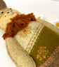 REDUCED Felt rabbit, crazy patchwork hanging hare, wall hanger - Image 6