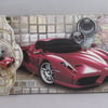 Handmade 3D money wallet envelope, Red sports car