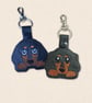Kawaii Dachshund Keyring - Faux Leather Dog Accessory