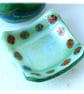 Dichroic Fused Glass Trinket Dish 7cm Pale Green Millefiori