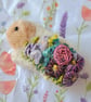 Guinea Pig Brooch Felted and Embroidered - Image 5