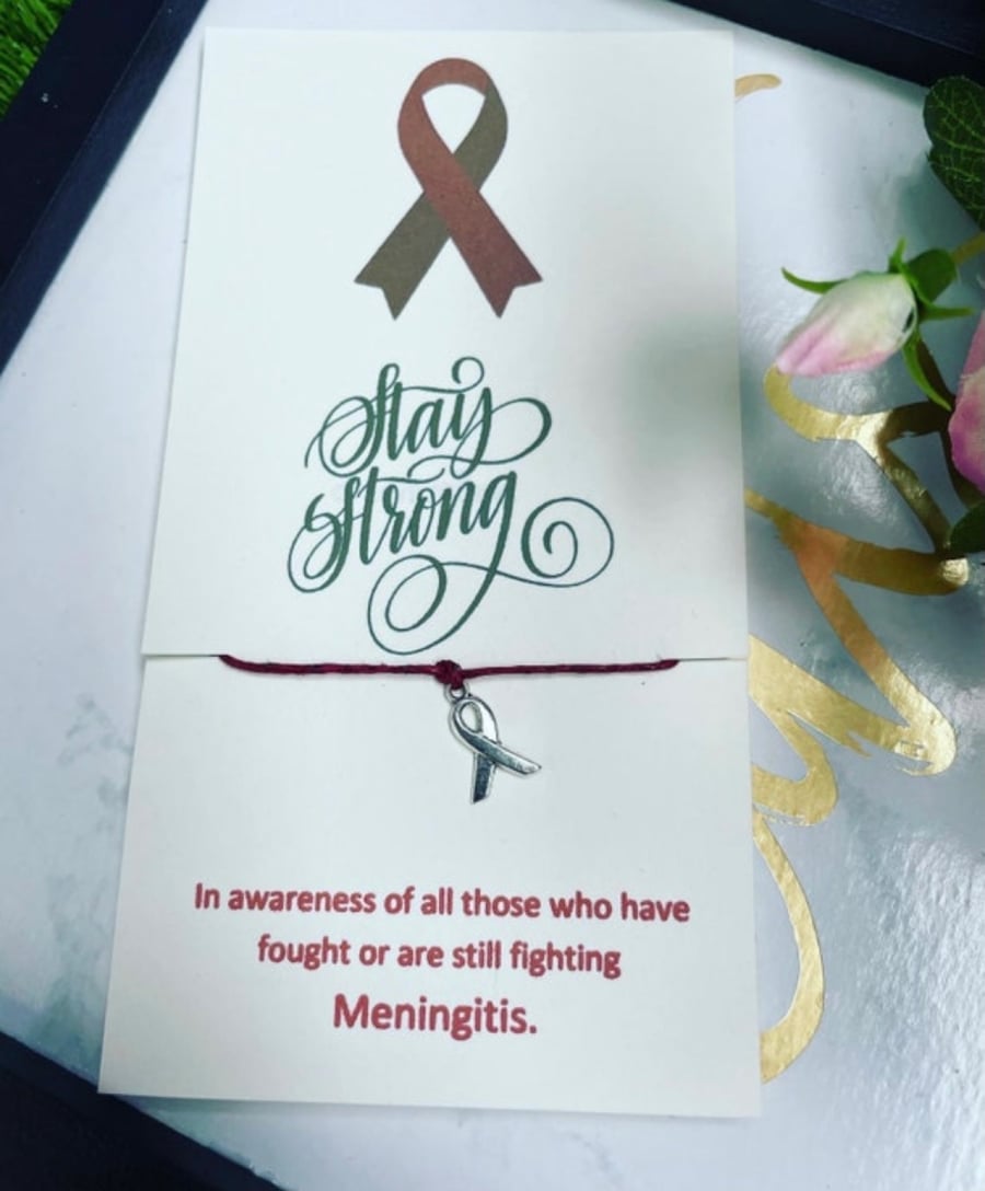 Meningitis awareness wish bracelet gift bracelet for ladies 