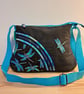 Handbag,Turquoise dragonflies on black - Image 2