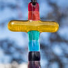 Rainbow Cross in Fused Glass