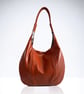 Leather Handbag - Burnt Orange Rescued Leather - Slouch Shoulder Bag