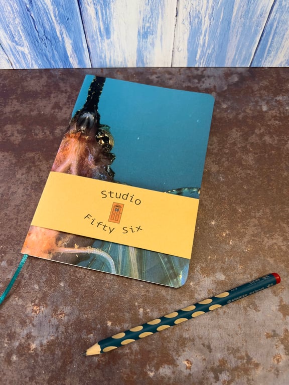 Notebook, Marine themed, A5 (ish), made from up-cycled and recycled materials.