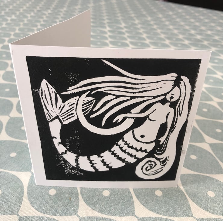 Mermaid print card - Folksy