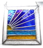 Blue Sky Beach Stained Glass Suncatcher Handmade  - Image 3