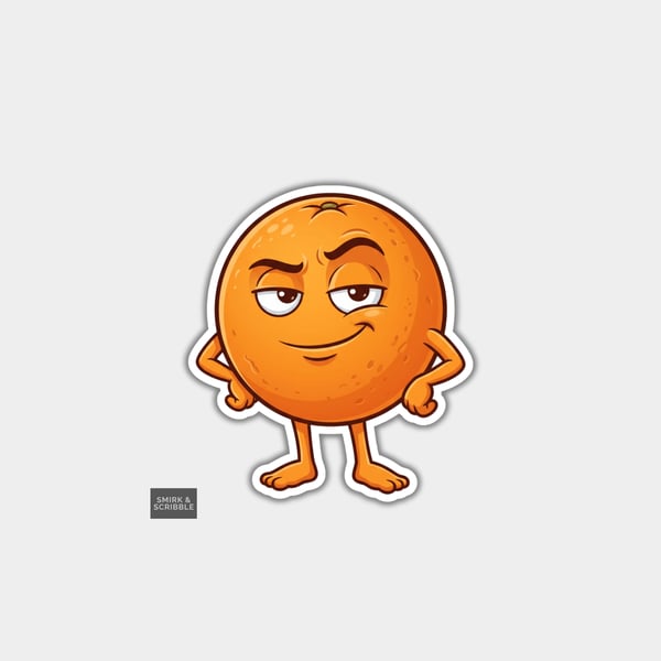Funny Vinyl Die Cut Sticker For Adults - Orange Fruit