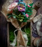 Runaway Princess - Rose, hellebores and forget-me-not felt bouquet