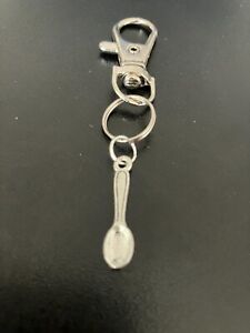 spoon keyring bag charm zip puller swivel clip on key chain lanyard