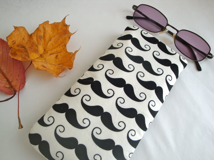 SALE Cotton Glasses case - Mustache Glasses case