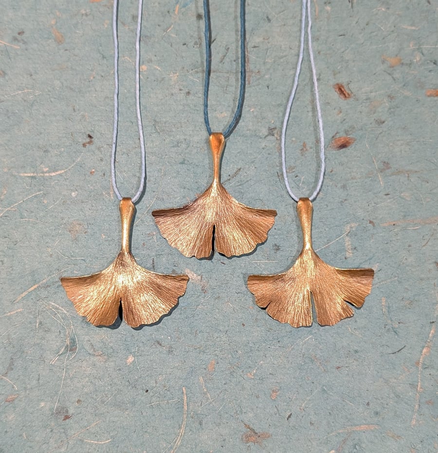 Brass Ginkgo Leaf Pendant
