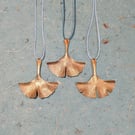 Brass Ginkgo Leaf Pendant