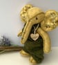 Elephant, hand sewn and dressed embroidered elephant, collectable artist bear