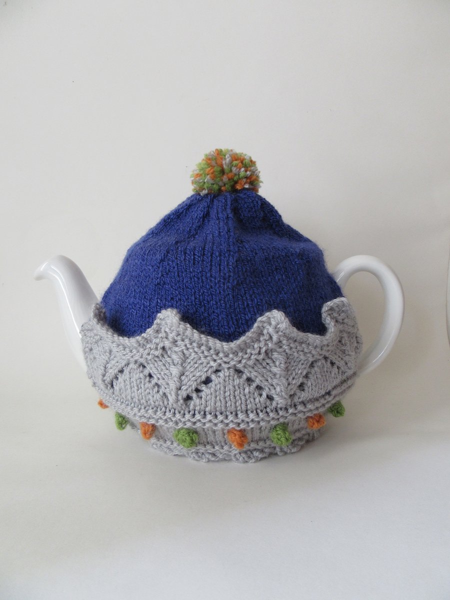 Coronation crown tea cosie - Lapis Purple
