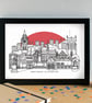 Rochdale Skyline Art Print - Image 2