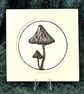 Magic Mushrooms Linocut Print - Image 1