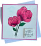 Hand Painted Peony Card – "I Thank My Lucky Stars For A Friend Like You" - Image 2