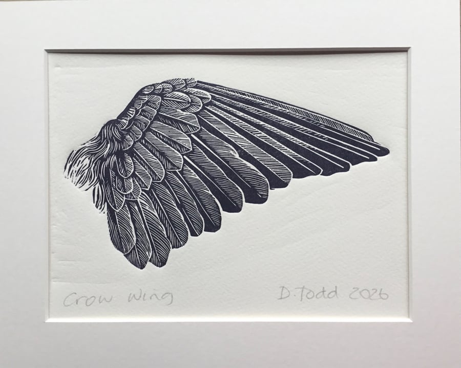 'Crow Wing ' Linocut Print